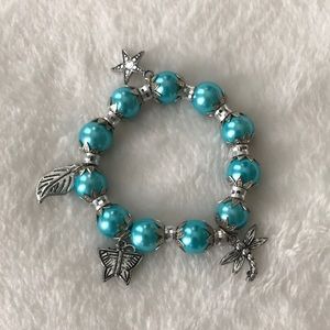 Nature Charms and Beads Elastic Bracelet